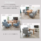 ダイニング5点セット ソファダイニングタイプ 110×70×65cm ブルー
