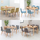 ダイニング5点セット 背もたれロータイプ 110×70×72cm ナチュラル/ブルー