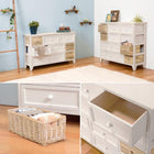 チェスト 幅90cm バスケットタイプ 90×30×59cm アンティークホワイト