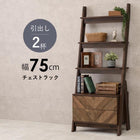 チェストラック 引出し2段 幅75 75×48×187cm ブラウン