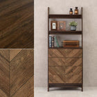 チェストラック 引出し4段 幅75 75×48×187cm ブラウン