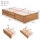 チェスト付きベッド 101.5×199×34.5cm ライトブラウン