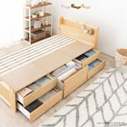 チェスト付ベッド(セミシングルショート) 84.5×193×78.5cm ライトブラウン