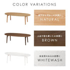 テーブル オーバル折れ脚 95×40×32cm ブラウン