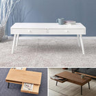 テーブル 天然木両面引出し_100×50×37cm ホワイトウォッシュ