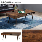 テーブル 両面引出し 100×45×36.5cm ブラウン