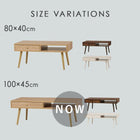 テーブル 両面引出し 100×45×36.5cm ブラウン