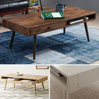 テーブル 両面引出し 100×45×36.5cm ブラウン