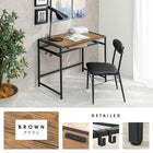 デスクチェアセット 棚付き 90×50×72cm ブラウン