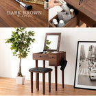 ドレッサー 角度調整 53×40×104cm ダークブラウン