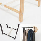 ハンガーラック 天然木 80×47×150cm ダークブラウン