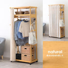 ハンガーラック BOX型 上棚あり 92×50×185cm ダークブラウン