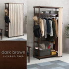 ハンガーラック BOX型 上棚あり 112×50×185cm ダークブラウン