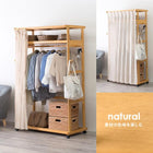 ハンガーラック BOX型 上棚あり 112×50×185cm ダークブラウン