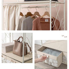 ハンガーラック カーテン/引き出し2杯付き 75×50.5×175cm ピンク