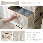 ハンガーラック カーテン/引き出し2杯付き 80×46×173cm ピンク