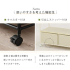 ハンガーラック 引出し2杯付き 幅75cm ブラウン