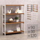 ラック 天然木 90×30×120cm Lブラウン