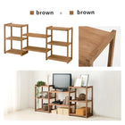 ラック 天然木3列 147×28×66cm Lブラウン