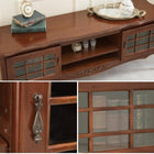 リビングボード 139×40×52cm ダークブラウン