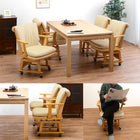 回転ダイニングチェア キャスター付き 63.5×66×81.5cm ダークブラウン