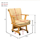 回転ダイニングチェア キャスター付き 63.5×66×81.5cm ダークブラウン