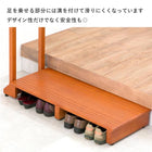 手すり付き玄関踏み台 片側タイプ 100×35×80cm ライトブラウン