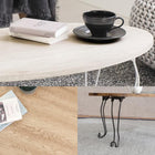 折れ脚テーブル 幅80cm 丸型 80×40×33cm ブラウン