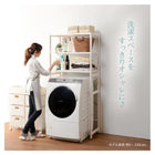 洗濯機ラック 木脚 77×40×171cm ナチュラル
