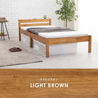 組立簡単 宮付きベッド(シングル) 100×207.5×65cm ライトブラウン