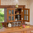 調味料ラック 2扉 45×19×50cm ライトブラウン