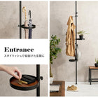 突っ張り棒&パーツ_5点セット 丸型タイプ 43×43×187cm ブラウン/ブラック