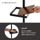 突っ張り棒&パーツ_5点セット 角型タイプ 43×43×187cm ブラウン/ブラック