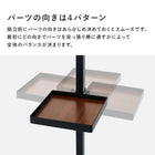 突っ張り棒&パーツ_5点セット 角型タイプ 43×43×187cm ブラウン/ブラック