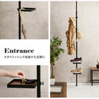 突っ張り棒&パーツ_5点セット 角型タイプ 43×43×187cm ブラウン/ブラック