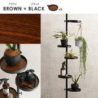 突っ張り棒&パーツ_6点セット 丸型タイプ 43×43×187cm ブラウン/ブラック