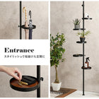 突っ張り棒&パーツ_6点セット 丸型タイプ 43×43×187cm ブラウン/ブラック