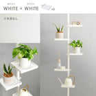 突っ張り棒&パーツ_6点セット 角型タイプ 43×43×187cm ブラウン/ブラック