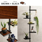 突っ張り棒&パーツ_6点セット 角型タイプ 43×43×187cm ブラウン/ブラック