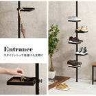 突っ張り棒&パーツ_6点セット 角型タイプ 43×43×187cm ブラウン/ブラック