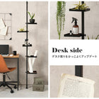 突っ張り棒&パーツ_6点セット 角型タイプ 43×43×187cm ブラウン/ブラック