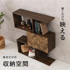 扉付きオープンラック 3段タイプ ワイドタイプ 90×25.5×107.5cm ブラウン