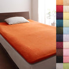 ダブル フィットシーツ 和式用 同色2枚セット 20色 コットンタオル 洗える サニーオレンジ