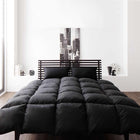 布団 8点セット ベッドタイプ シングル8点セット 抗菌防臭 9色 高機能中綿 サイレントブラック