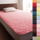 敷パッド ダブル 同色2枚セット 20色 コットンタオル 洗える ローズピンク