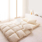 布団 8点セット プレミアム敷布団タイプ ボリューム セミダブル8点セット 抗菌防臭 9色 高機能中綿 アイボリー