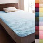敷パッド ダブル 同色2枚セット 20色 コットンタオル 洗える パウダーブルー