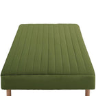 マットレスベッド セミダブル ボンネルコイルマットレスタイプ 綿混素材 15cm 素材・色が選べる カバーリング 脚付き ホワイト/オリーブグリーン