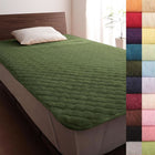 敷パッド ダブル 同色2枚セット 20色 コットンタオル 洗える オリーブグリーン