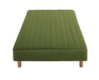 ベッド ダブル マットレスベッド 国産ポケットコイルマットレスタイプ 綿混素材 30cm 素材・色が選べる カバーリング 脚付き ホワイト/オリーブグリーン
